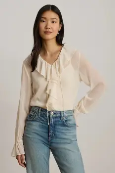 Lauren Ralph Lauren bluza cu volane pentru femei imagine