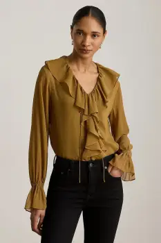 Lauren Ralph Lauren bluza cu volane pentru femei imagine
