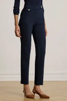 Lauren Ralph Lauren pantaloni slim fit pentru femei cu vascoza imagine