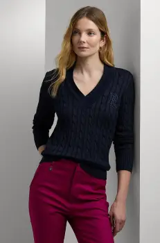 Lauren Ralph Lauren pulover pentru femei cu bumbac imagine