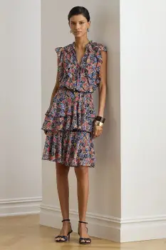 Lauren Ralph Lauren rochie de vara din bumbac imagine