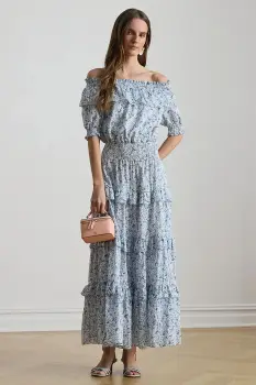 Lauren Ralph Lauren rochie spaniola din bumbac imagine