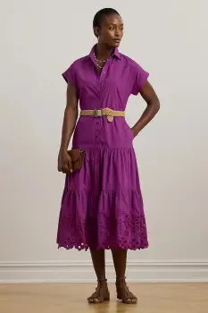 Lauren Ralph Lauren rochie tip camasa din bumbac imagine