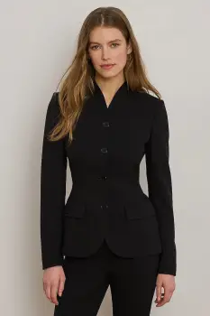 Lauren Ralph Lauren sacou cu un singur rand de nasturi pentru femei cu lana imagine