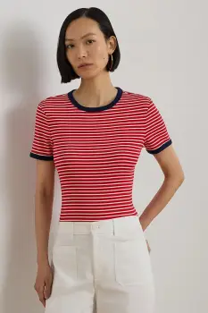Lauren Ralph Lauren tricou basic pentru femei, din bumbac imagine