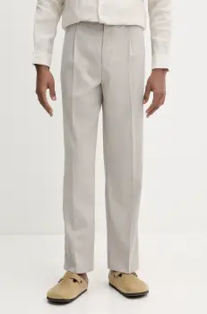 Le Deux pantaloni din amestec de in culoarea bej, drept, LDM510159 imagine