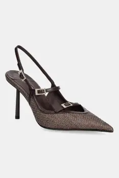 Le Silla pantofi cu toc Chanel Morgana culoarea maro, 4213D080BXPPPAN748 imagine