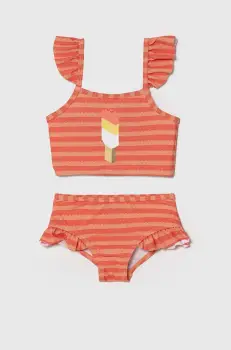 Lego costum de baie pentru copii din doua piese culoarea portocaliu imagine