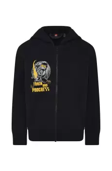 Lego hanorac de bumbac pentru copii culoarea negru, cu gluga, cu imprimeu imagine