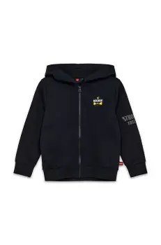 Lego hanorac de bumbac pentru copii LWSCOUT 609 culoarea negru, cu gluga, cu imprimeu, 12011284 imagine