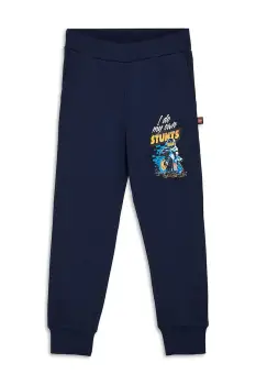 Lego pantaloni de trening din bumbac pentru copii LWPASI 601 culoarea bleumarin, cu imprimeu, 11010923 imagine