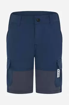 Lego pantaloni scurti copii culoarea gri, talie reglabila imagine