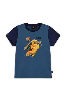 Lego tricou de bumbac pentru copii LWTANO 606 culoarea verde, cu imprimeu, 12011274 imagine