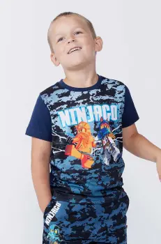 Lego tricou de bumbac pentru copii LWTANO 609 culoarea albastru marin, cu imprimeu, 12011294 imagine
