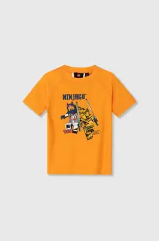 Lego tricou de inot pentru copii culoarea portocaliu imagine