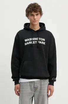 Les Deux bluza barbati, culoarea negru, cu gluga, cu imprimeu, LDM202036 imagine