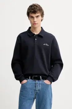 Les Deux bluza culoarea bleumarin, uni, 1000965 imagine