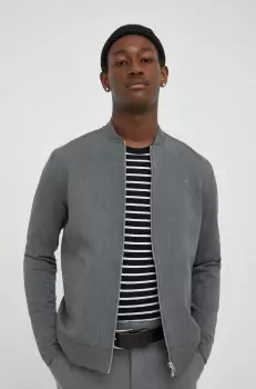 Les Deux geaca bomber barbati, culoarea gri, de tranzitie imagine