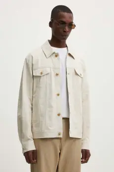 Les Deux geaca cu aspect de camasa culoarea bej, de tranzitie, LDM610145 imagine