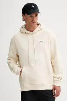 Les Deux hanorac de bumbac culoarea bej, cu gluga, uni, 1000214 imagine