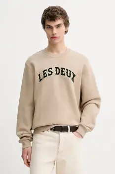 Les Deux hanorac de bumbac culoarea bej, cu imprimeu, 1001005 imagine