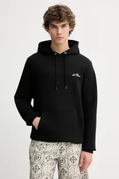 Les Deux hanorac de bumbac culoarea negru, cu gluga, uni, 1000214 imagine