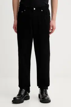 Les Deux pantaloni de bumbac culoarea negru, drept, 100550012 imagine