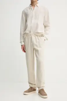 Les Deux pantaloni din in culoarea bej, drept, LDM510162 imagine