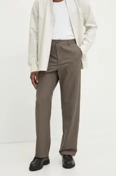 Les Deux pantaloni din lana culoarea maro, drept, LDM510153 imagine