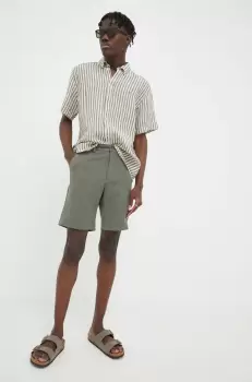 Les Deux pantaloni scurti barbati, culoarea verde, melanj imagine