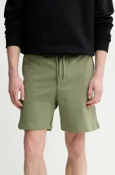 Les Deux pantaloni scurti din bumbac barbati, culoarea verde, LDM531071 imagine