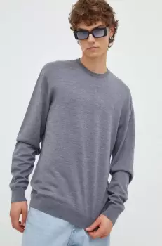 Les Deux pulover de lana barbati, culoarea verde, light imagine