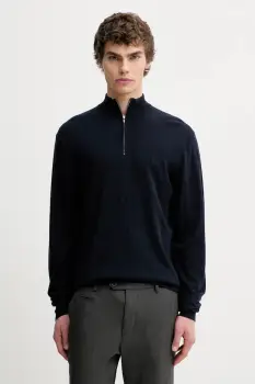 Les Deux pulover de lana culoarea bleumarin, light, cu turtleneck, 100310115 imagine