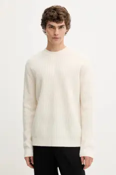 Les Deux pulover de lana Eddie culoarea bej, calduros, 1000471 imagine