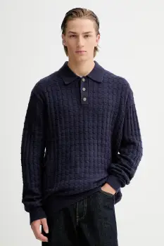 Les Deux pulover din amestec de lana culoarea albastru marin, 1001201 imagine