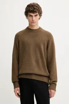 Les Deux pulover din amestec de lana Gilbert culoarea maro, calduros, 1000555 imagine