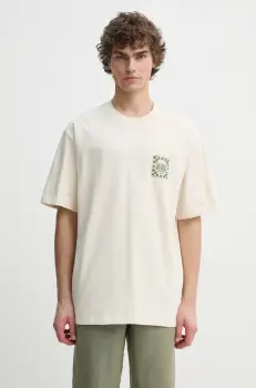 Les Deux tricou din bumbac barbati, culoarea bej, cu imprimeu, LDM101212 imagine