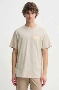 Les Deux tricou din bumbac barbati, culoarea bej, cu imprimeu, LDM101213 imagine