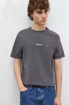 Les Deux tricou din bumbac barbati, culoarea gri, cu imprimeu imagine