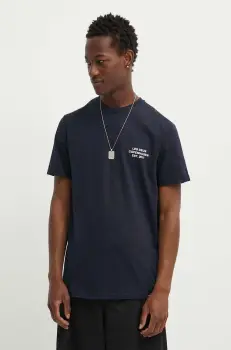 Les Deux tricou din bumbac barbati, culoarea negru, cu imprimeu, LDM101165 imagine