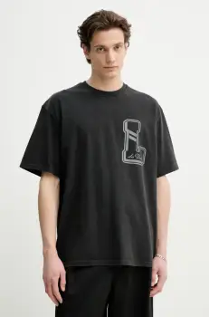 Les Deux tricou din bumbac barbati, culoarea negru, cu imprimeu, LDM101215 imagine