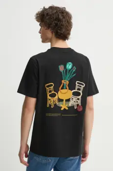 Les Deux tricou din bumbac barbati, culoarea negru, cu imprimeu, LDM101221 imagine