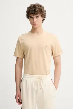 Les Deux tricou din bumbac culoarea bej, uni, 1000201 imagine