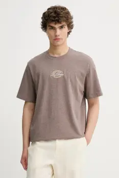 Les Deux tricou din bumbac culoarea maro, melanj, 1000196 imagine