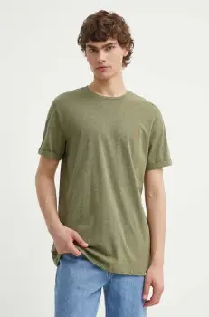 Les Deux tricou din bumbac culoarea verde, neted imagine