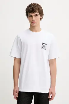 Les Deux tricou din bumbac Goods culoarea alb, cu imprimeu, 1000501 imagine