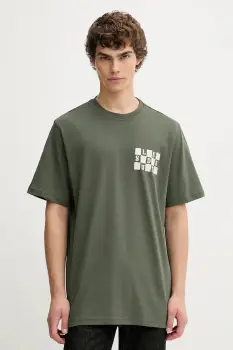 Les Deux tricou din bumbac Rook culoarea verde, cu imprimeu, 1000833 imagine