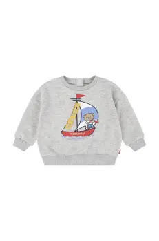 Levi's bluza bebe LEVIS SAILING 3D CREW culoarea gri, cu imprimeu, 6EM320 imagine