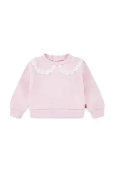 Levi's bluza bebe PETER PAN COLLAR CREW NECK culoarea roz, uni, 1EN575 imagine