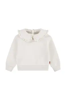 Levi's bluza bebe RUFFLE COLLARED CREW culoarea bej, neted, 1EK989 imagine